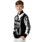 custom brooklyn nets mesh effect black bomber jacket best selling