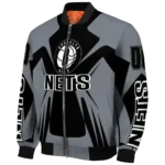custom brooklyn nets spider mark black bomber jacket best selling