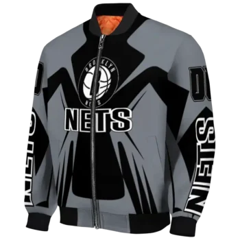 custom brooklyn nets spider mark black bomber jacket best selling