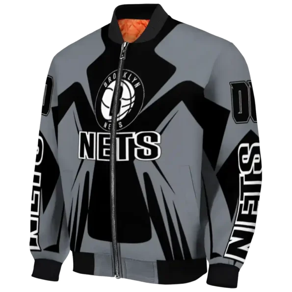 custom brooklyn nets spider mark black bomber jacket best selling