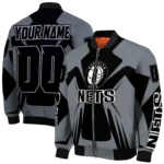 custom brooklyn nets spider mark black bomber jacket best selling