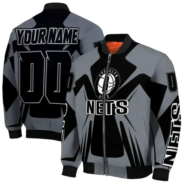 custom brooklyn nets spider mark black bomber jacket fashion forward