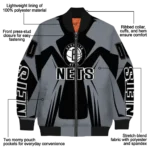 custom brooklyn nets spider mark black bomber jacket best selling