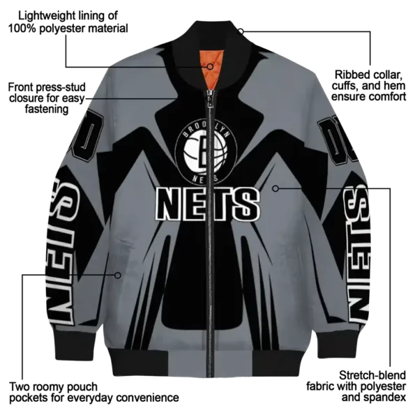 custom brooklyn nets spider mark black bomber jacket new arrival