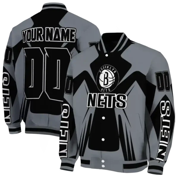 custom brooklyn nets spider mark black varsity jacket fashion forward.webp