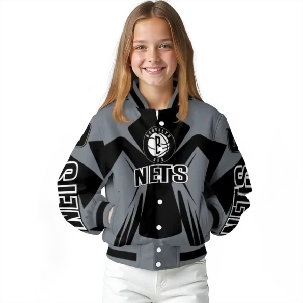 custom brooklyn nets spider mark black varsity jacket top rated.webp