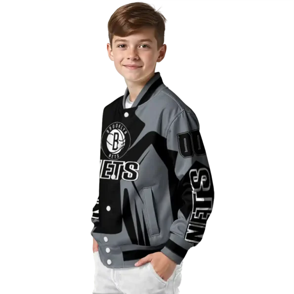 custom brooklyn nets spider mark black varsity jacket trendy.webp