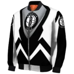 custom brooklyn nets v stripes black white bomber jacket best selling