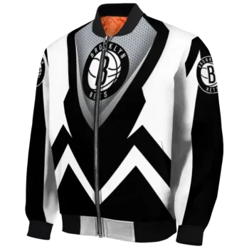 custom brooklyn nets v stripes black white bomber jacket best selling