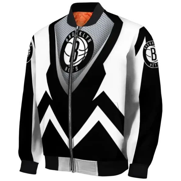 custom brooklyn nets v stripes black white bomber jacket best selling