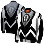 custom brooklyn nets v stripes black white bomber jacket best selling
