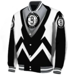 custom brooklyn nets v stripes black white varsity jacket best selling.webp