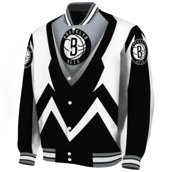 custom brooklyn nets v stripes black white varsity jacket best selling.webp