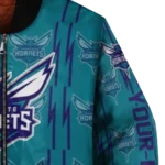 custom charlotte hornets bolt stripe teal bomber jacket best selling