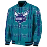 custom charlotte hornets bolt stripe teal varsity jacket best selling.webp