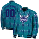 custom charlotte hornets bolt stripe teal varsity jacket best selling.webp