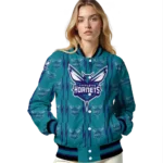 custom charlotte hornets bolt stripe teal varsity jacket best selling.webp