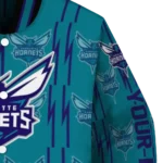 custom charlotte hornets bolt stripe teal varsity jacket best selling.webp