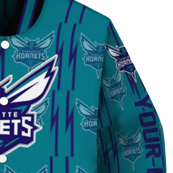 custom charlotte hornets bolt stripe teal varsity jacket premium grade.webp