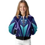 custom charlotte hornets mesh chest black bomber jacket best selling
