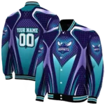 custom charlotte hornets mesh chest black varsity jacket best selling.webp