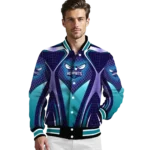 custom charlotte hornets mesh chest black varsity jacket best selling.webp