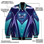 custom charlotte hornets mesh chest black varsity jacket best selling.webp