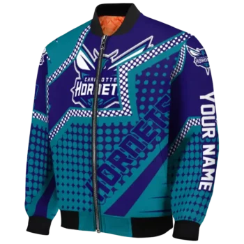 custom charlotte hornets star burst teal bomber jacket best selling