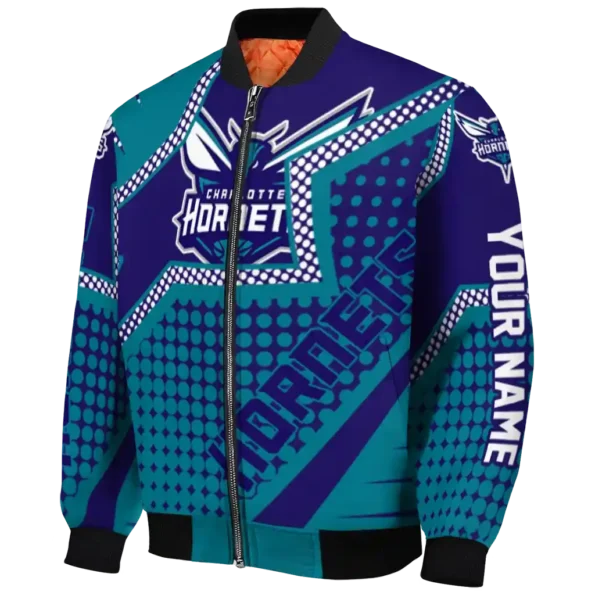 custom charlotte hornets star burst teal bomber jacket best selling