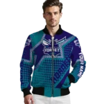 custom charlotte hornets star burst teal bomber jacket best selling