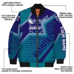 custom charlotte hornets star burst teal bomber jacket best selling