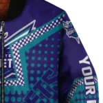 custom charlotte hornets star burst teal bomber jacket best selling