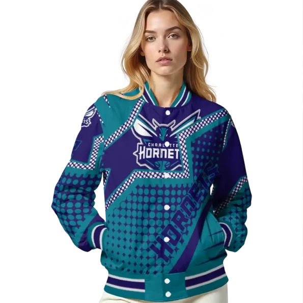 custom charlotte hornets star burst teal varsity jacket latest model.webp