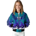 custom charlotte hornets winged blaze teal white bomber jacket best selling