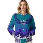 custom charlotte hornets winged blaze teal white varsity jacket best selling.webp