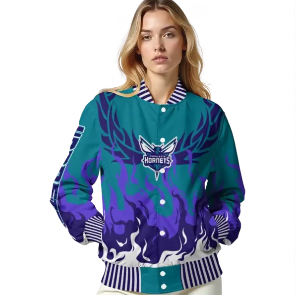 custom charlotte hornets winged blaze teal white varsity jacket latest model.webp