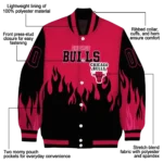 custom chicago bulls flame border red black varsity jacket best selling.webp