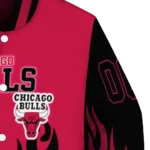 custom chicago bulls flame border red black varsity jacket best selling.webp