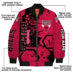 custom chicago bulls hexagon cluster red black bomber jacket best selling