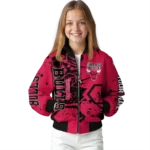 custom chicago bulls hexagon cluster red black bomber jacket best selling