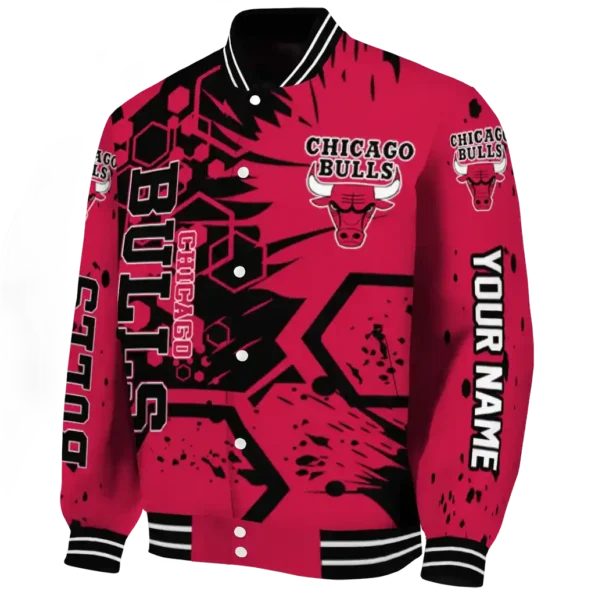 custom chicago bulls hexagon cluster red black varsity jacket best selling.webp