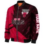 custom chicago bulls hexagon mesh red black bomber jacket best selling