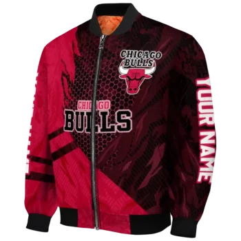 custom chicago bulls hexagon mesh red black bomber jacket best selling