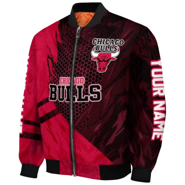 custom chicago bulls hexagon mesh red black bomber jacket best selling