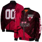 custom chicago bulls hexagon mesh red black bomber jacket best selling