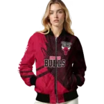 custom chicago bulls hexagon mesh red black bomber jacket best selling