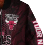 custom chicago bulls hexagon mesh red black bomber jacket best selling