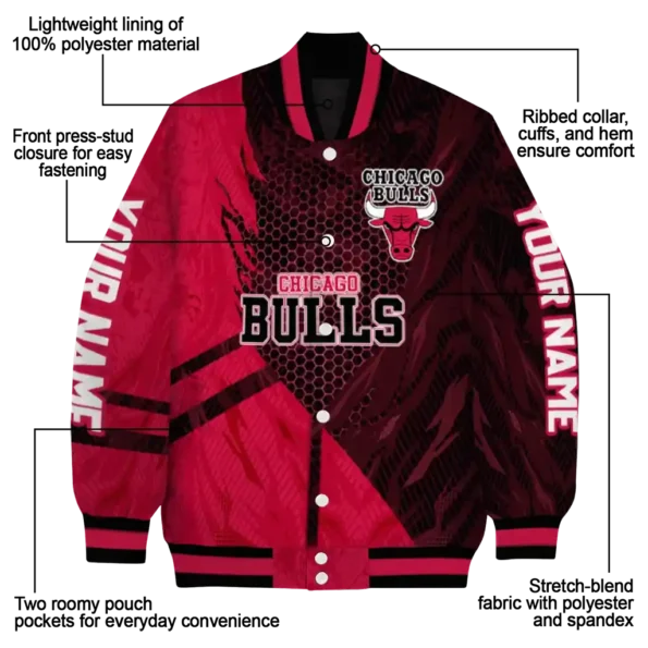 custom chicago bulls hexagon mesh red black varsity jacket new arrival.webp