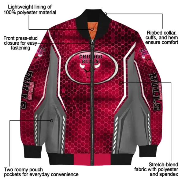 custom chicago bulls power plate red bomber jacket new arrival
