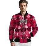 custom chicago bulls pyramid shapes red bomber jacket best selling
